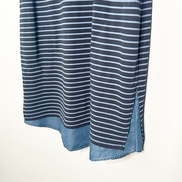 J. Jill Women's Navy Blue Striped Chambray Denim Dress women’s Plus Size 1X - Picture 5 of 13